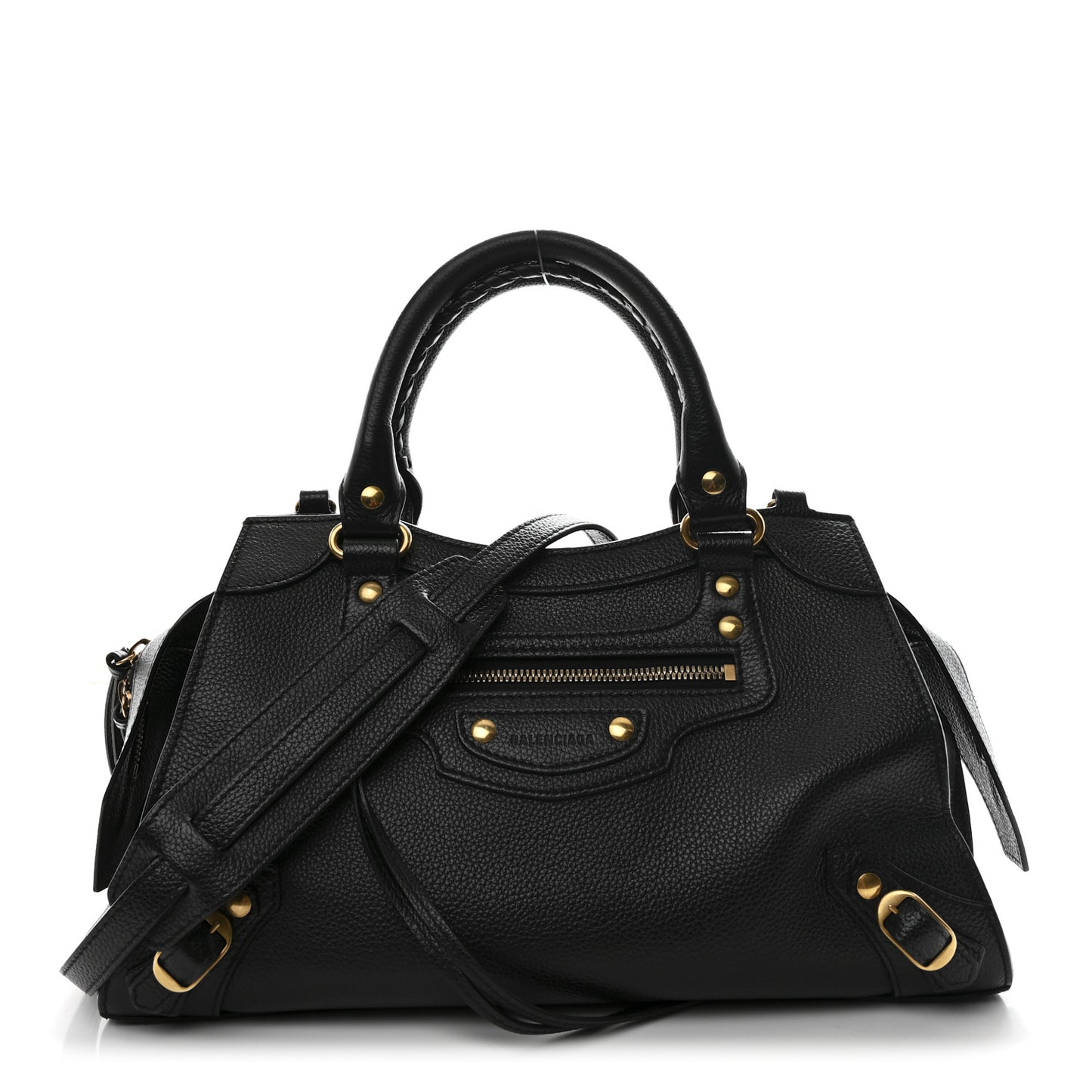 Grained Calfskin Neo Classic Gold Hardware S City Black Black