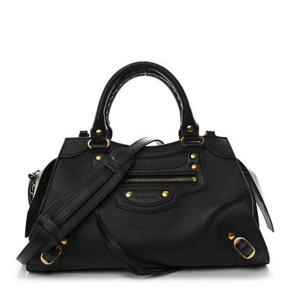 Balenciaga Grained Calfskin Neo Classic Gold Hardware S City Black Black 1 of 10
