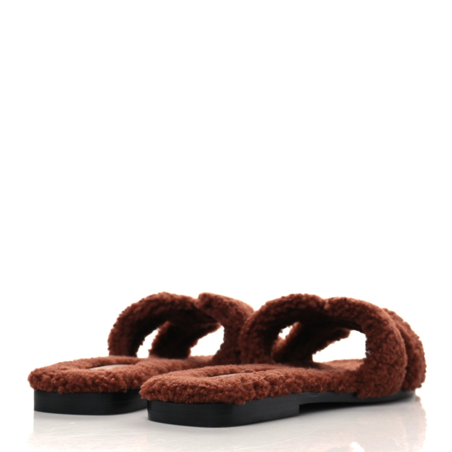 Hermes Woolskin Oran Sandals 40 Cognac 4 of 8