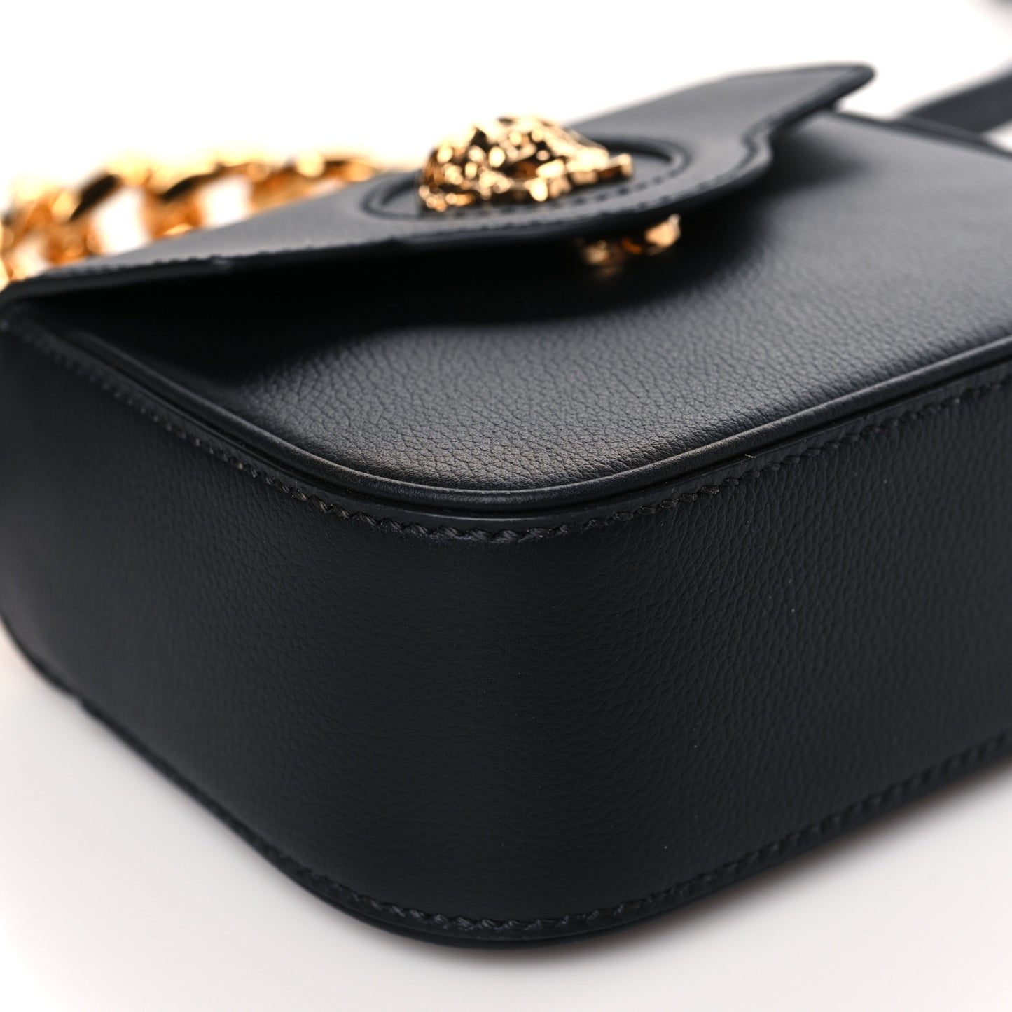 Grained Calfskin Mini La Medusa Bag Black
