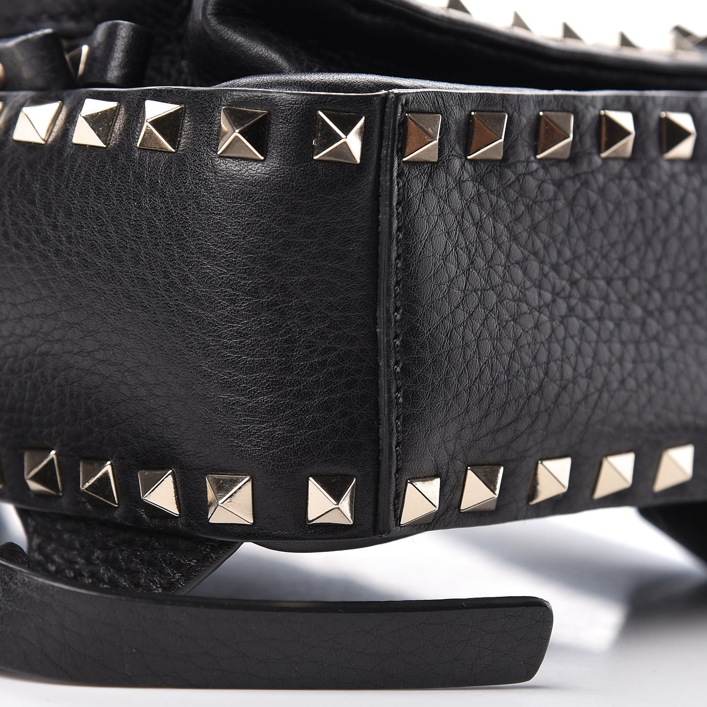 Pebbled Calfskin Mini Rockstud Backpack Black