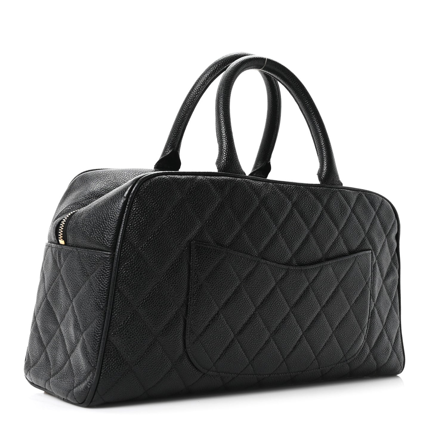 Caviar Quilted Large Bowler Black