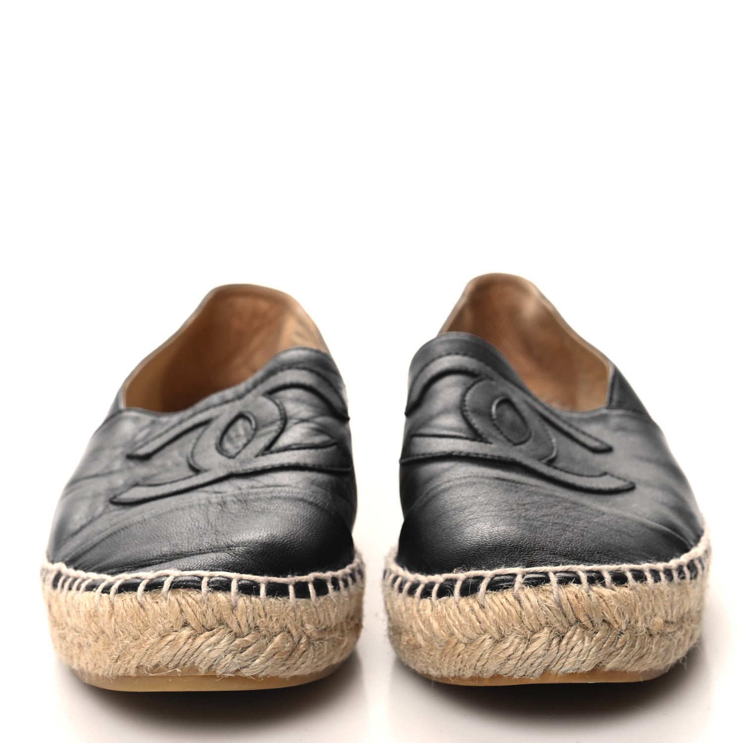 Chanel Lambskin CC Espadrilles 39 Navy Black 2 of 10