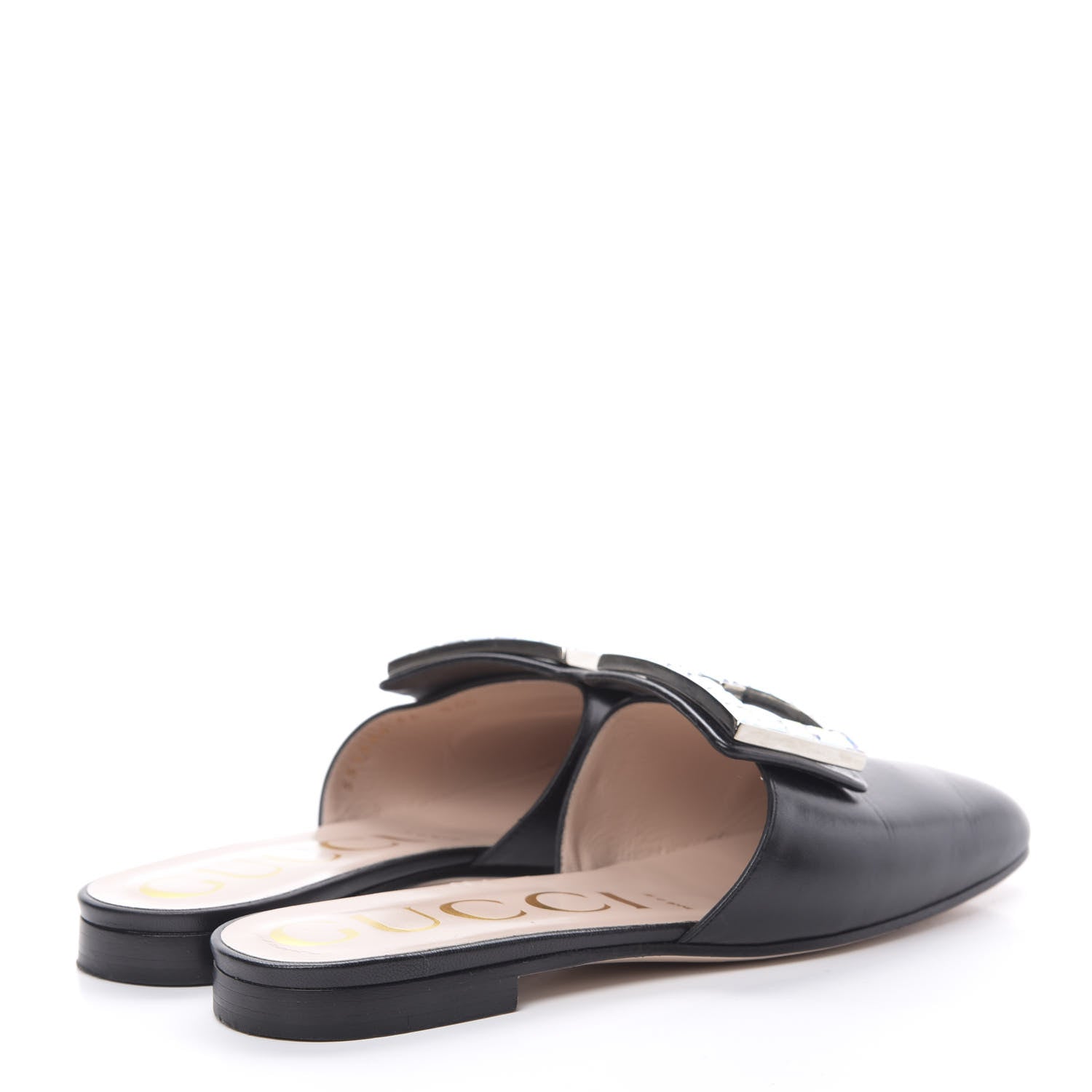 Gucci Malaga Kid Crystal Square G Madelyn Slippers 36 Black 4 of 15