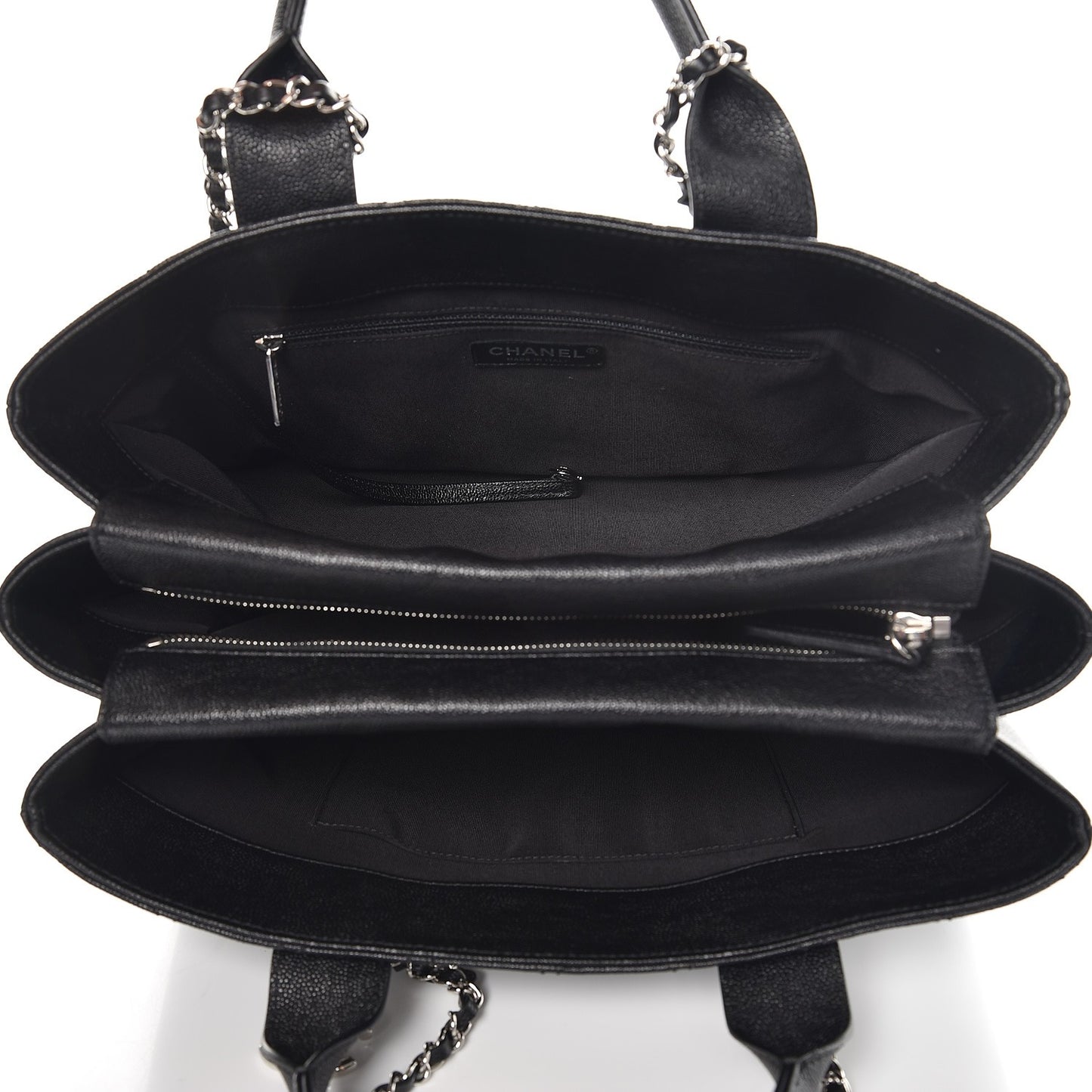 Caviar Quilted Large Urban Companion Top Handle Shopping Tote Black