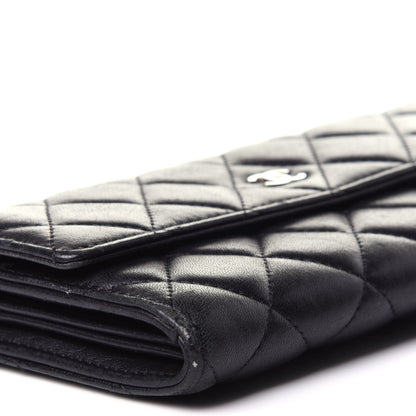 Chanel Lambskin Quilted Large Gusset Flap Wallet Black 8 of 12