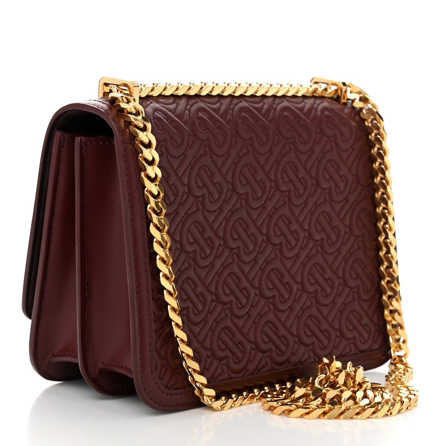 Calfskin Monogram Embossed Small TB Chain Bag Oxblood