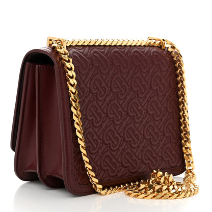 Burberry Calfskin Monogram Embossed Small TB Chain Bag Oxblood 3 of 9
