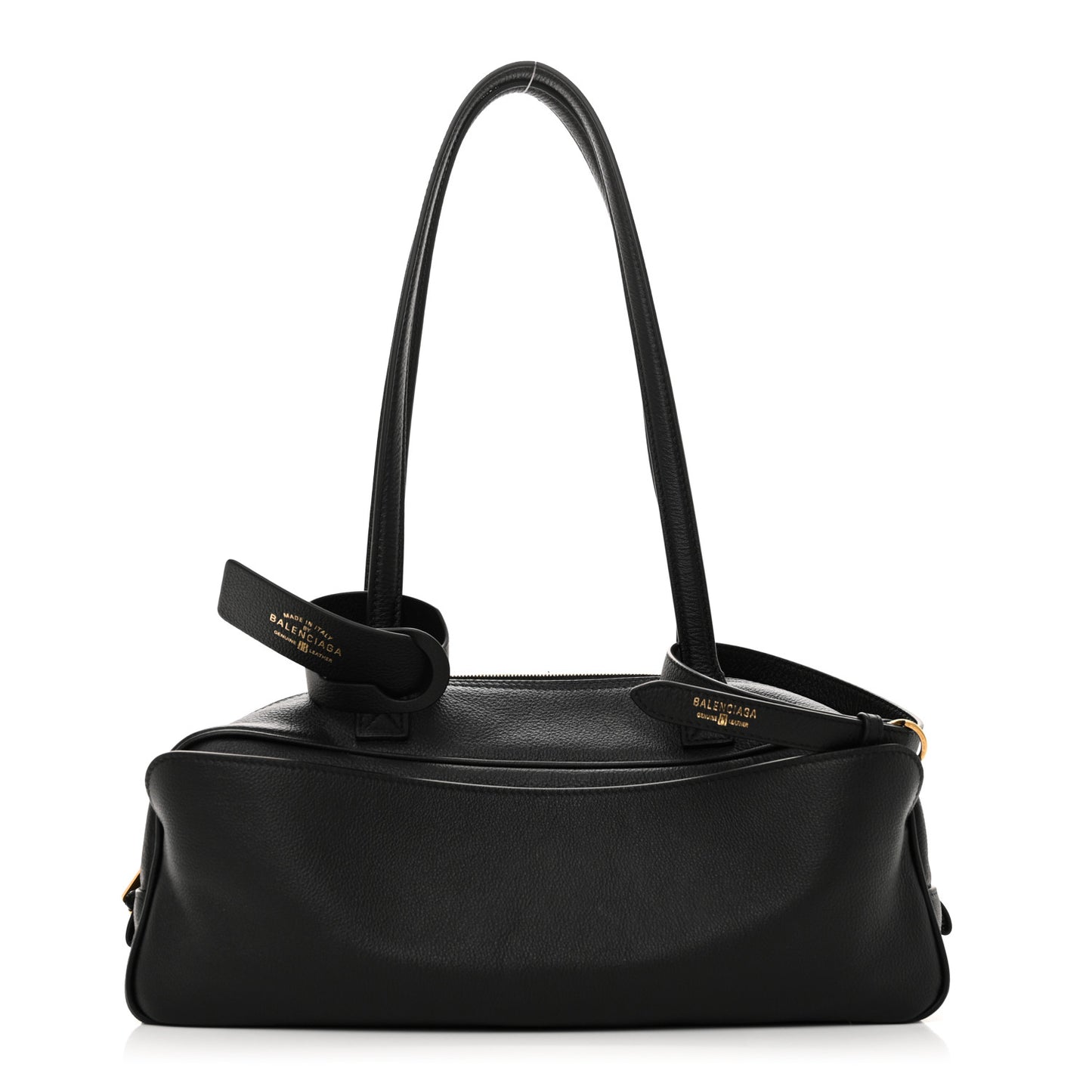 Grained Calfskin Small Carrie Bowling Bag Black