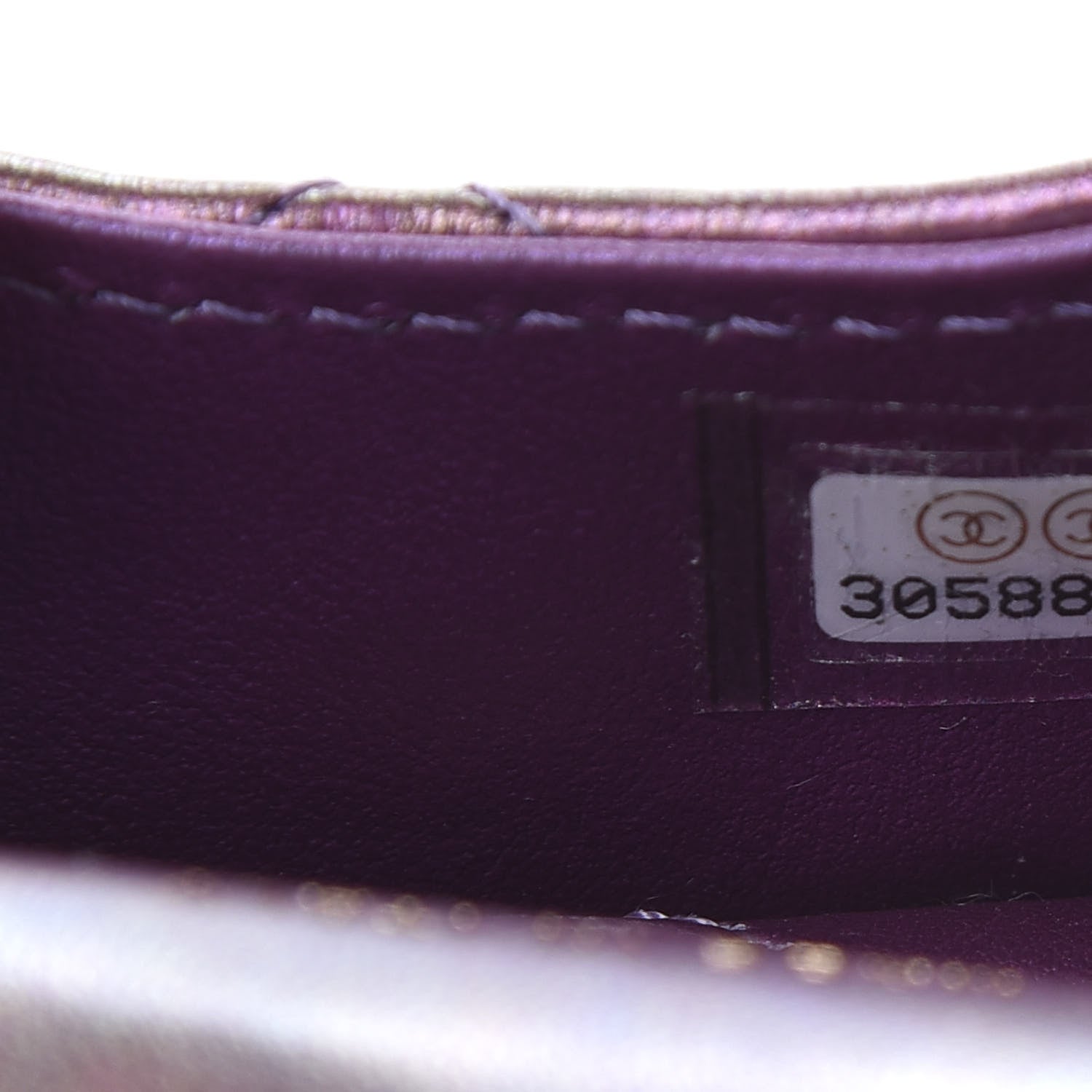 Chanel Iridescent Lambskin Quilted Airpods Pro Case Purple 9 of 10