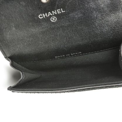 Chanel Metallic Calfskin Perforated Quilted Card Holder Grey 5 of 9
