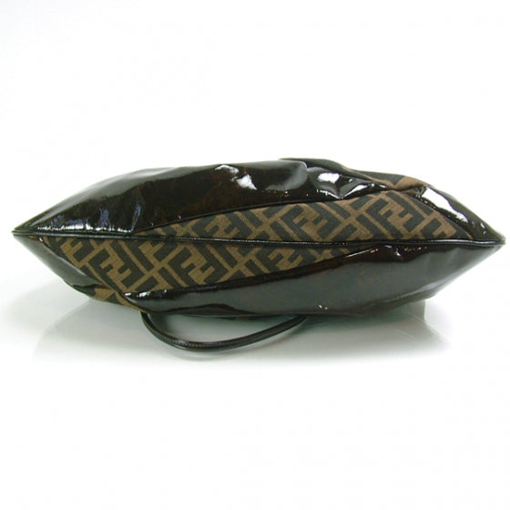 Fendi Zucca Spalmati Patent To You Convertible Clutch Tobacco 5 of 10