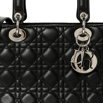 Christian Dior Lambskin Cannage Medium Lady Dior Black 8 of 10