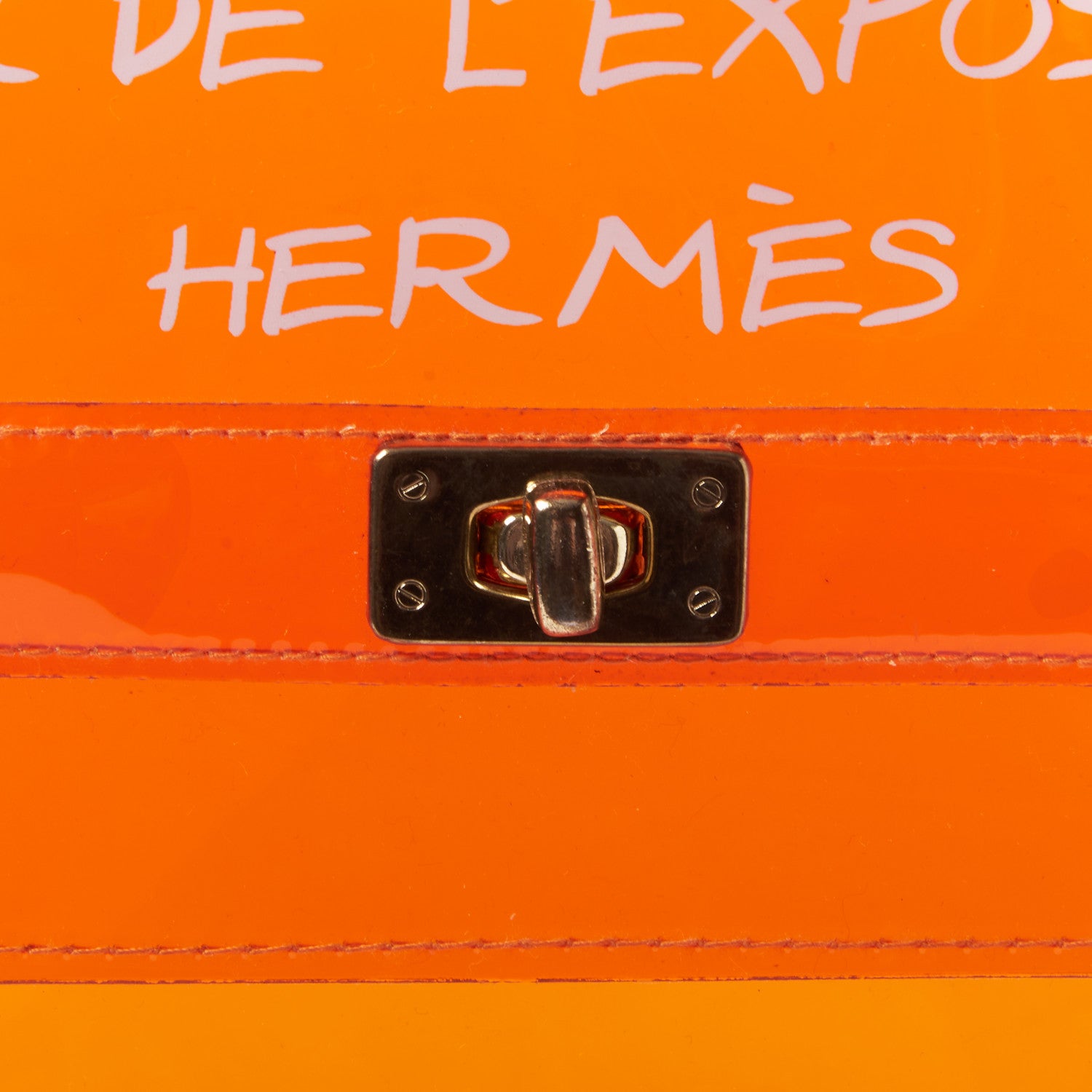 Hermes Vinyl Souvenir De L'Exposition Kelly Orange 7 of 7
