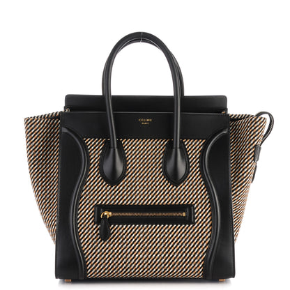 Celine Twill Smooth Calfskin Mini Luggage Dune Black 1 of 8