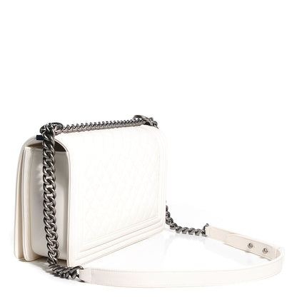 Chanel Lambskin Quilted New Medium Boy Flap White 3 of 8