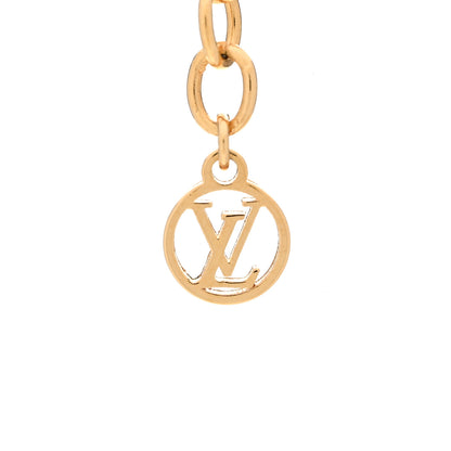 Louis Vuitton Metal Crystal Petite Louis Necklace Gold 5 of 6