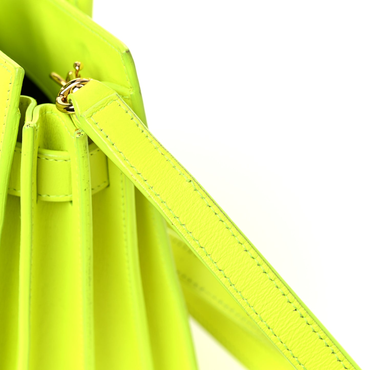 Calfskin Nano Sac De Jour Neon Yellow