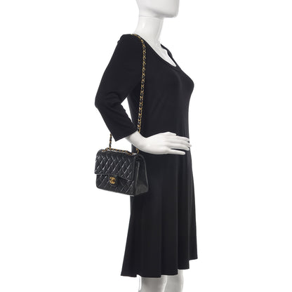 Chanel Lambskin Quilted Small Double Flap Black 2 of 13