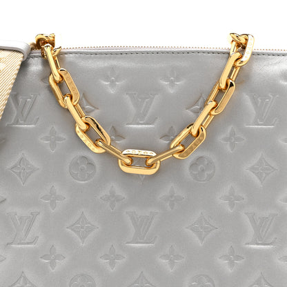 Louis Vuitton Lambskin Embossed Monogram Coussin PM Silver 7 of 9