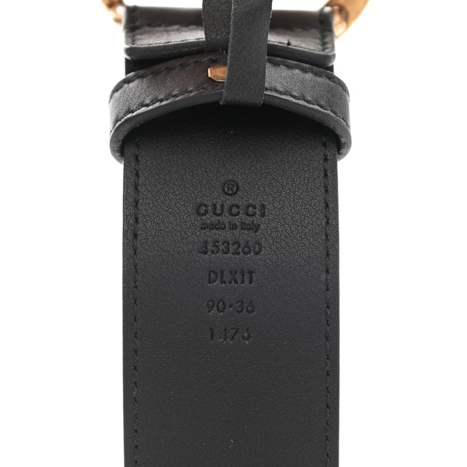 Gucci Moon Calfskin Pearl Double G 40mm Belt 90 36 Black Cream 3 of 10