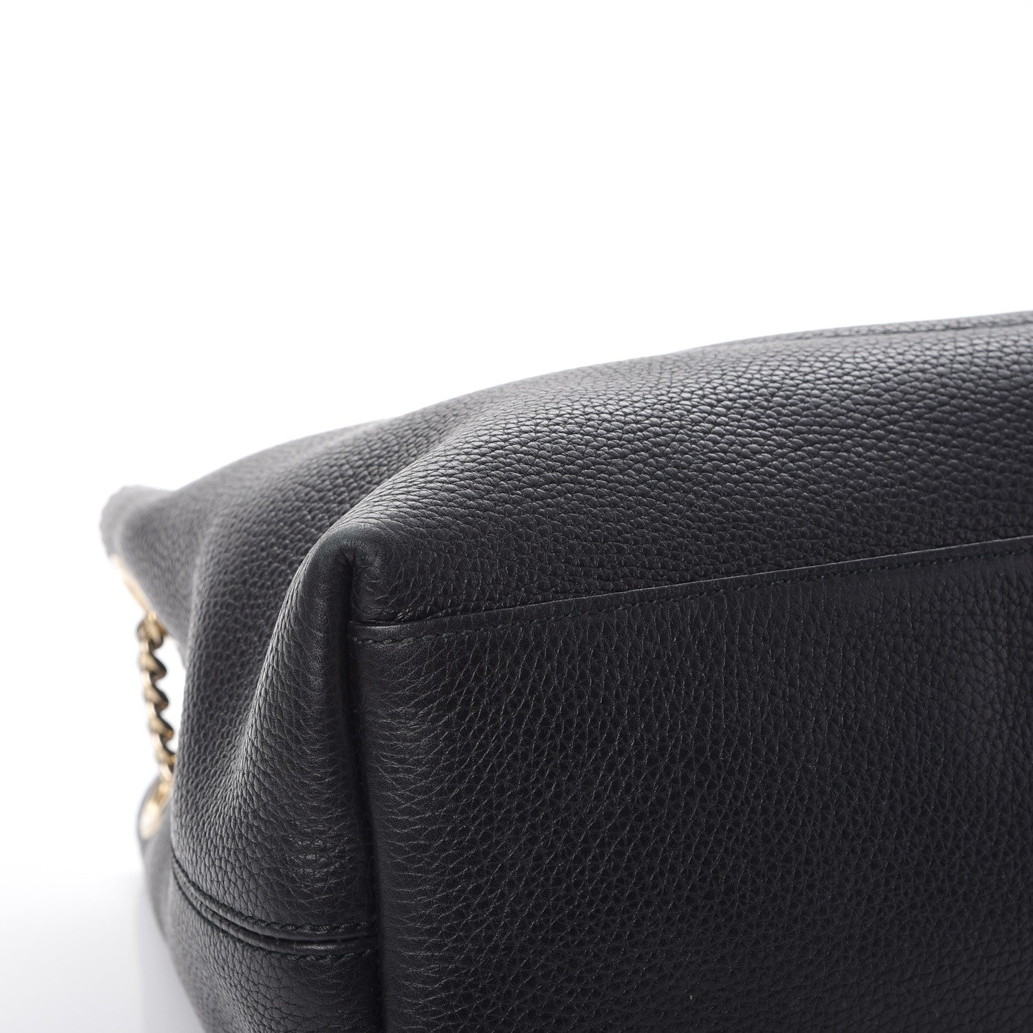 Gucci Pebbled Calfskin Medium Soho Chain Shoulder Bag Black 9 of 12