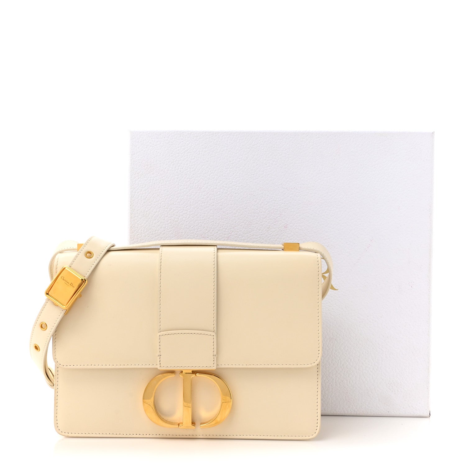 Christian Dior Grained Calfskin 30 Montaigne Flap Bag White 18 of 18