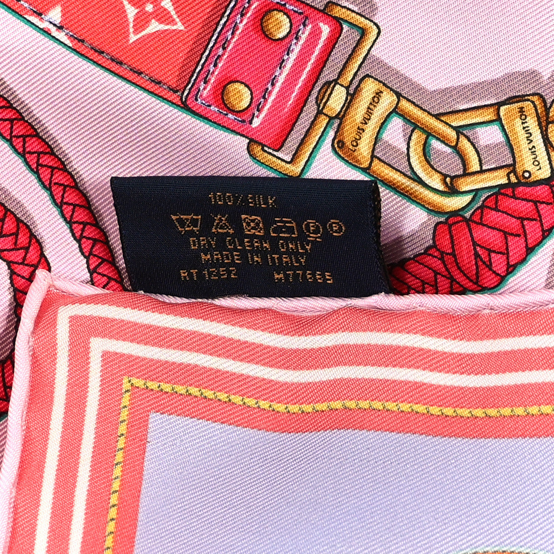 Silk Mix and Straps Square 90 Scarf Rose