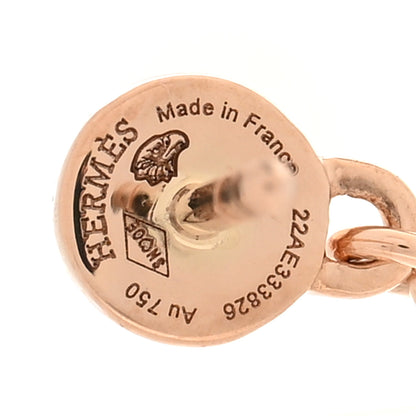 Hermes 18K Rose Gold Kelly Clochette Earrings 4 of 5