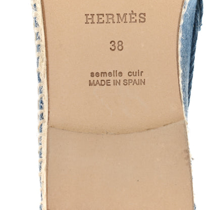 Hermes Denim Canvas Womens Trip Espadrilles 38 Bleu Clair 7 of 10