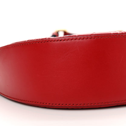 Gucci Guccissima Web Medium Padlock Messenger Shoulder Bag Hibiscus Red 9 of 16