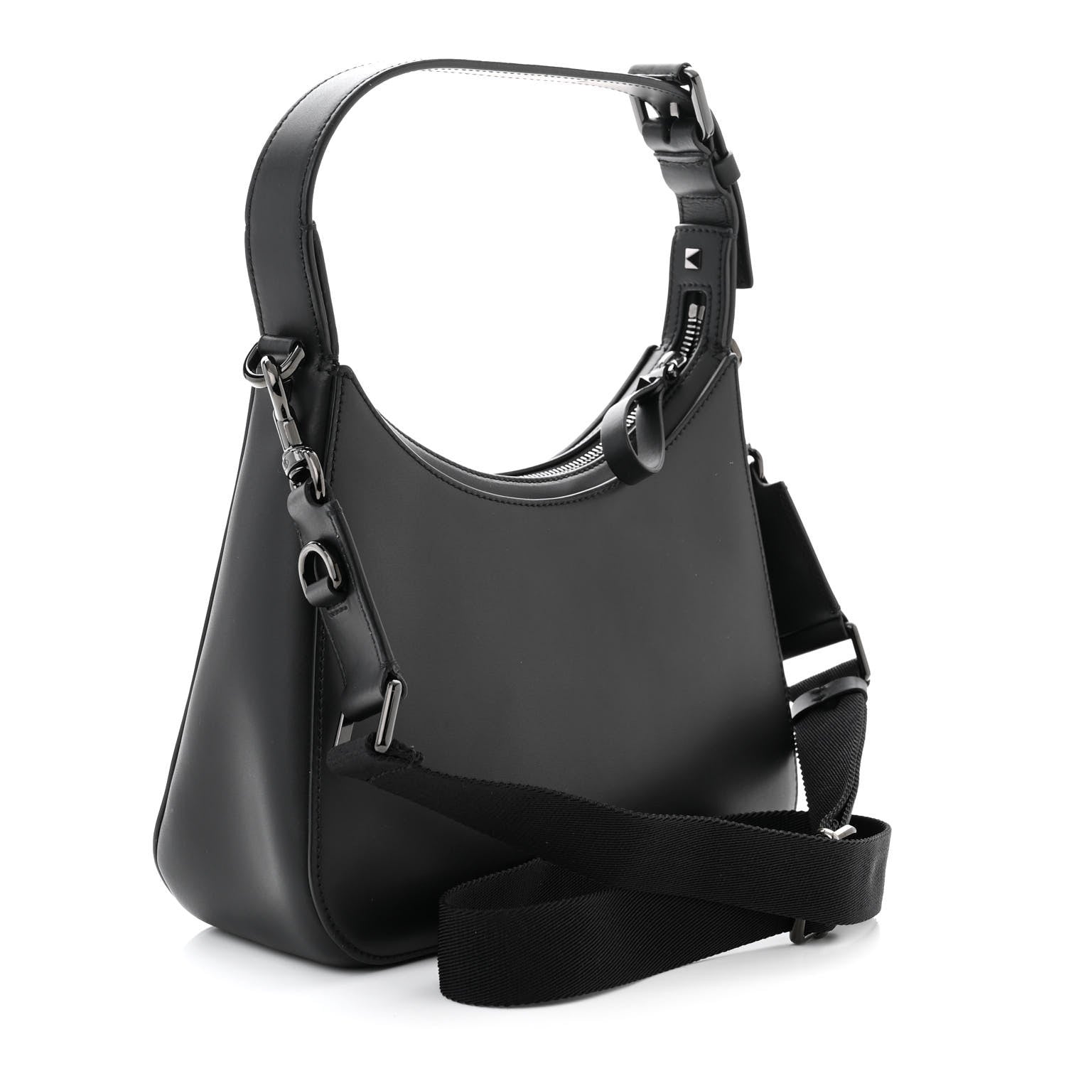 Valentino Garavani Calfskin VLTN Print Shoulder Bag Black 3 of 9