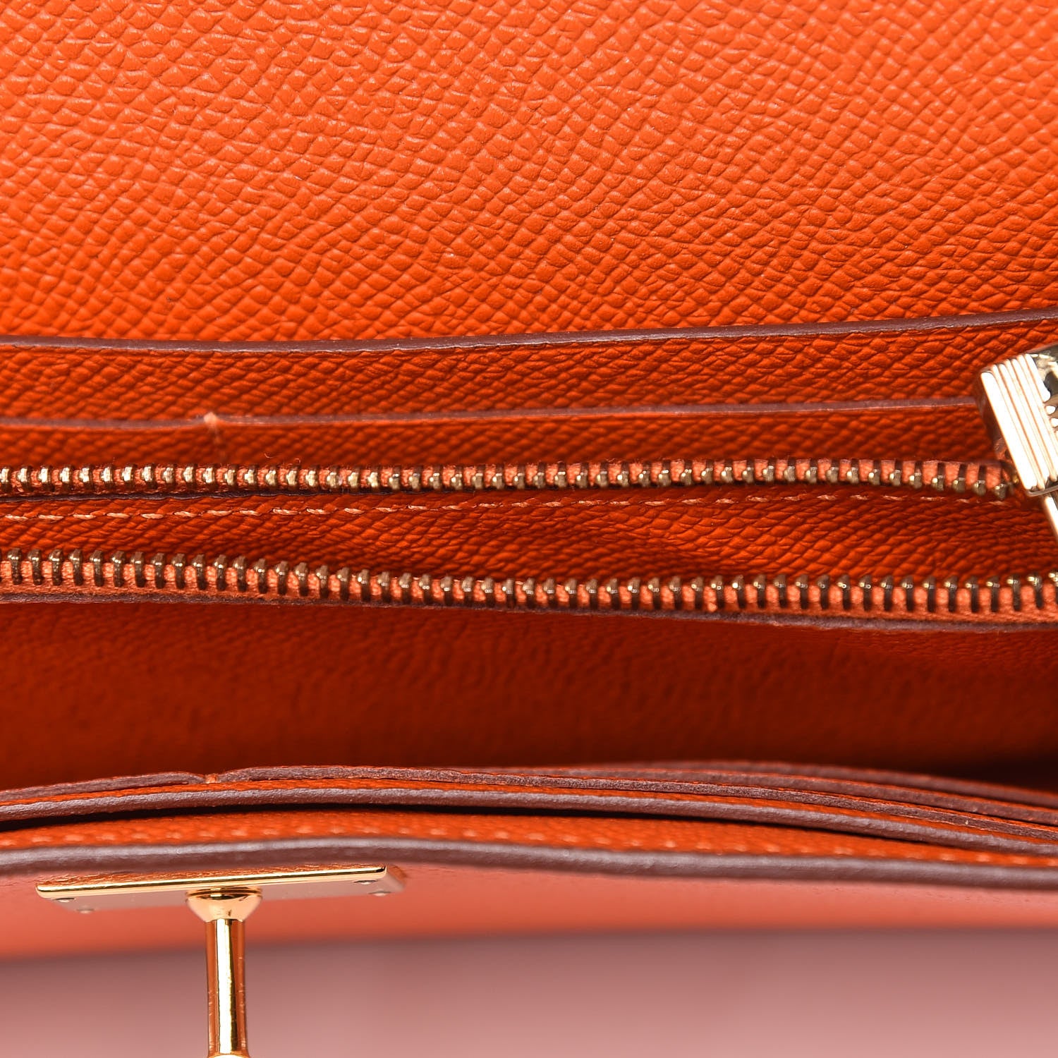 Hermes Epsom Kelly Longue Wallet Orange 9 of 10