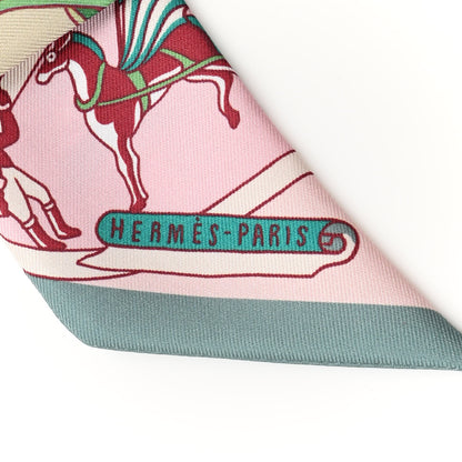 Hermes Silk Exposition Universelle Twilly Rose Poudre Vert 4 of 4