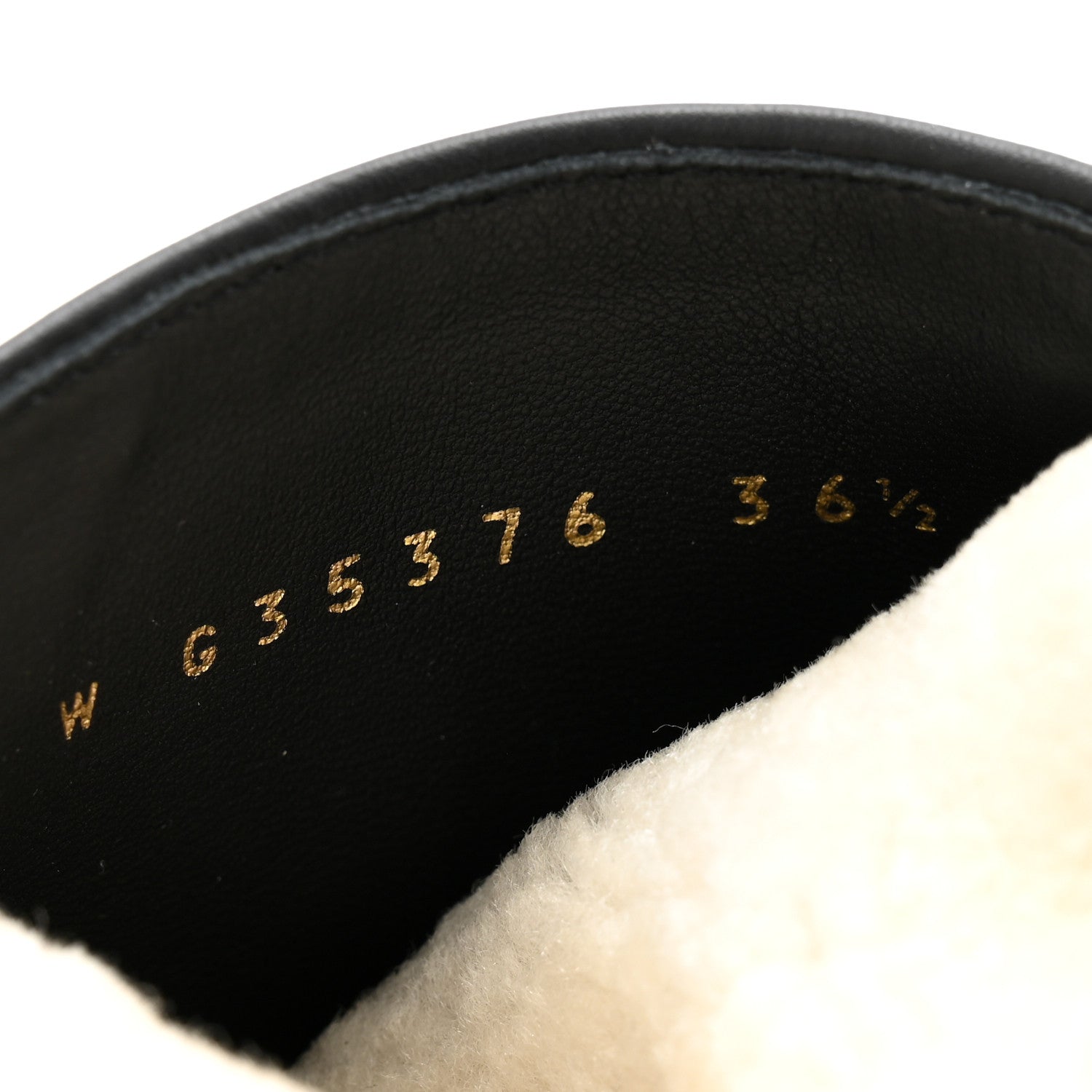 Chanel Calfskin Shearling CC Lace Up Boots 36.5 Black 8 of 11