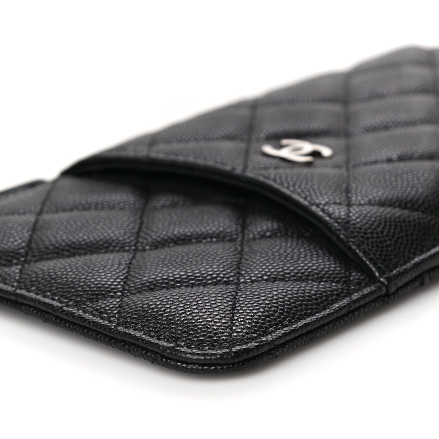 Chanel Caviar Quilted Classic Flat Wallet Pouch Black 9 of 11