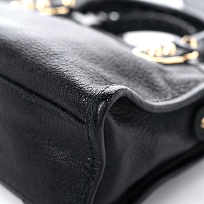 Balenciaga Chevre Gold Metallic Edge Hardware Mini City Black 10 of 16