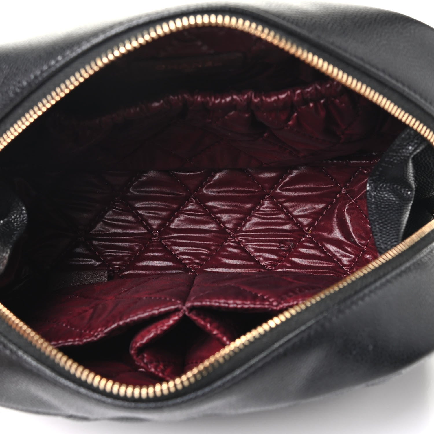 Chanel Caviar Quilted Curvy Pouch Cosmetic Case Black 5 of 7