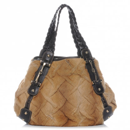 Gucci Mink Fur Leather Medium Pelham Shoulder Bag 1 of 7