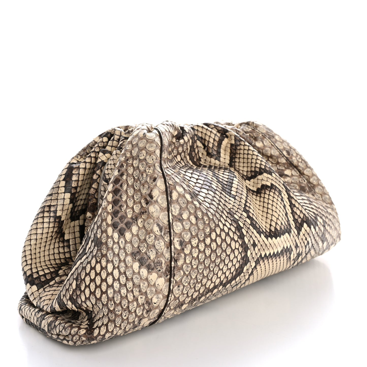 Snakeskin The Pouch Oversized Clutch Naturale