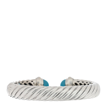David Yurman Sterling Silver Turquoise 10mm Waverly Bracelet 2 of 3