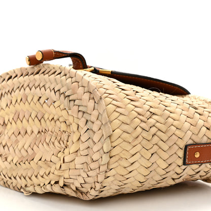 Chloe Raffia Calfskin Marcie Basket Tan 8 of 8