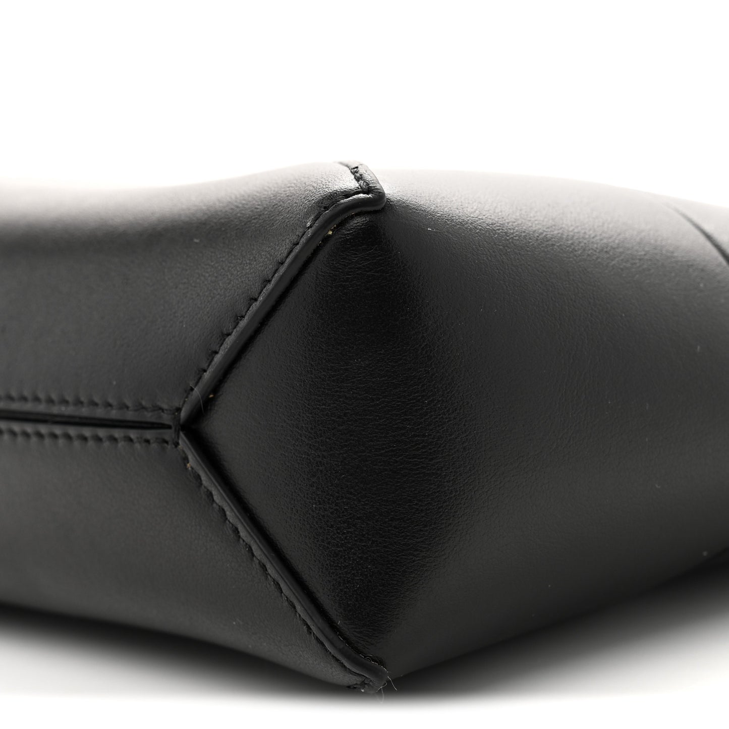 Shiny Calfskin Puzzle Fold Pouch Black
