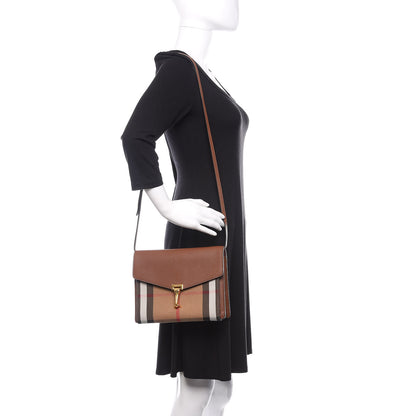 Burberry Derby Calfskin House Check Small Macken Crossbody Bag Tan 2 of 10
