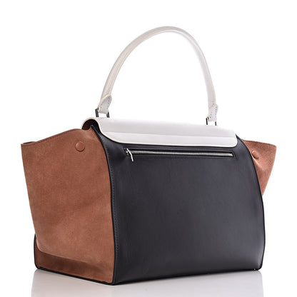 Celine Smooth Calfskin Suede Large Tri-Color Trapeze Peach 3 of 14