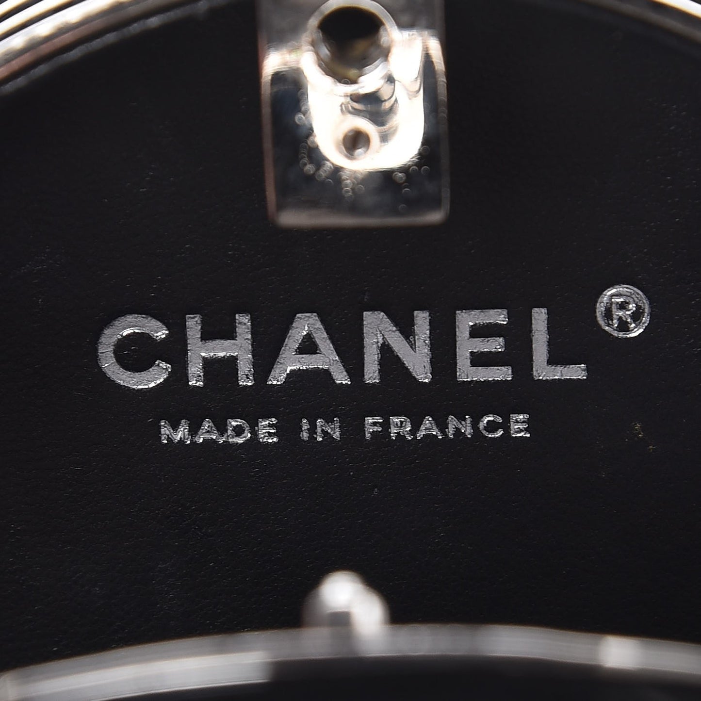 Enamel Resin Pillbox Minaudiere Black White