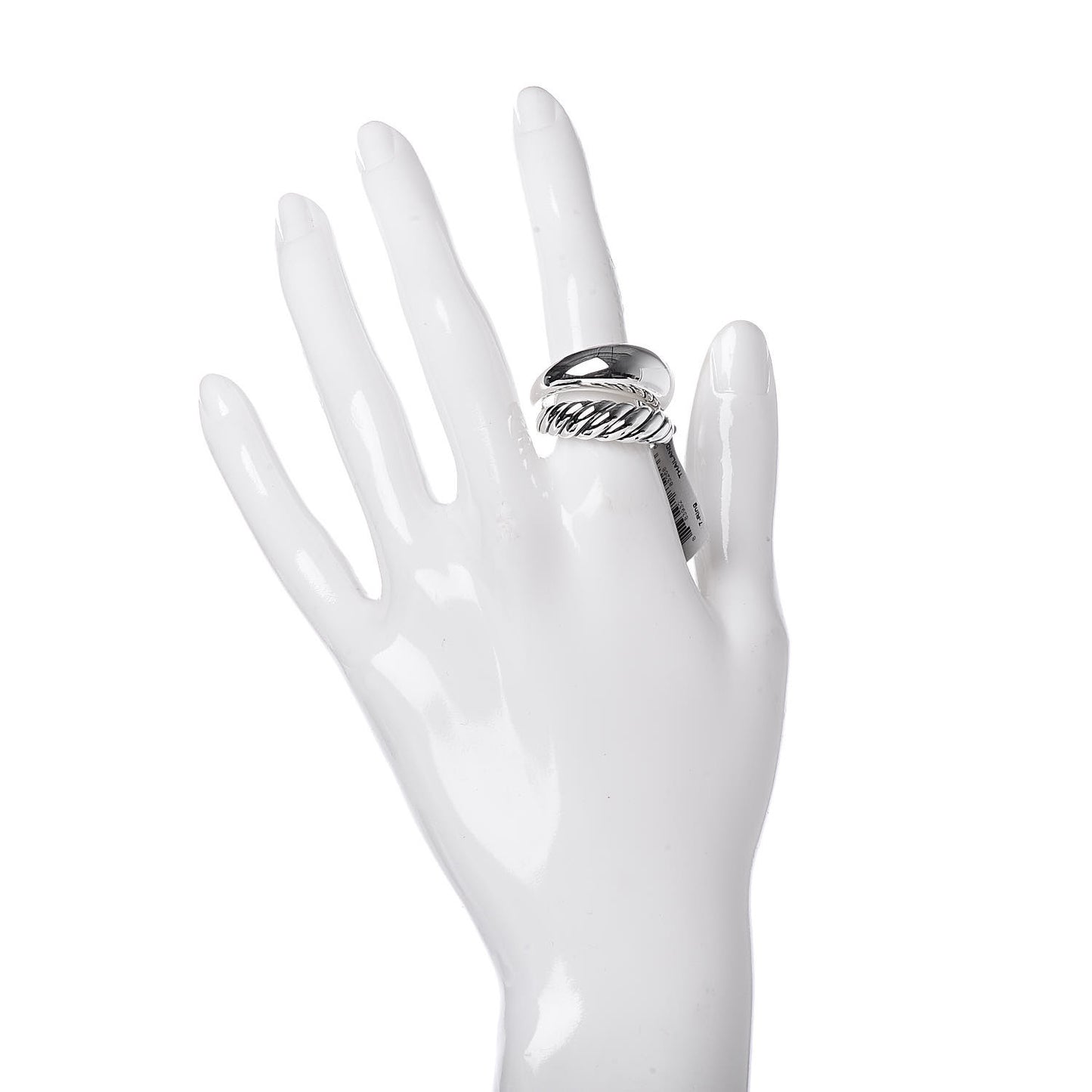 Sterling Silver 17mm Pure Form Two Row Ring 7 54
