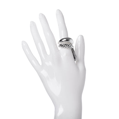 David Yurman Sterling Silver 17mm Pure Form Two Row Ring 7 54 2 of 5