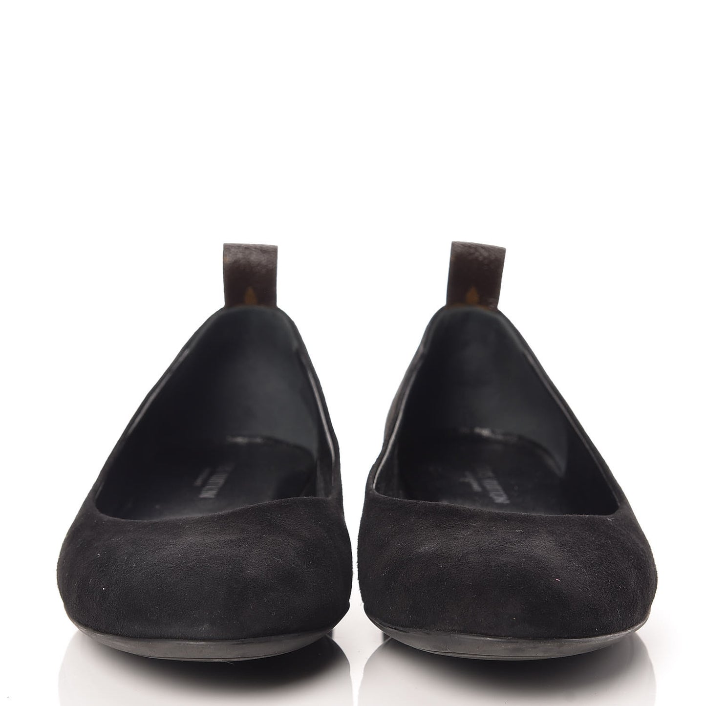 Suede Monogram Uniformes Ballet Flats 38 Black