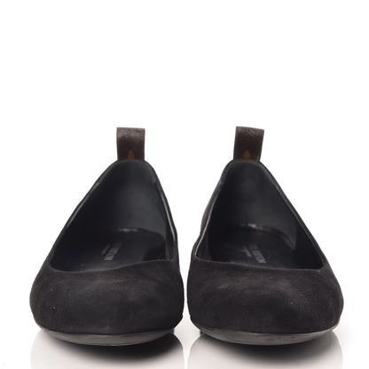 Louis Vuitton Suede Monogram Uniformes Ballet Flats 38 Black 2 of 8